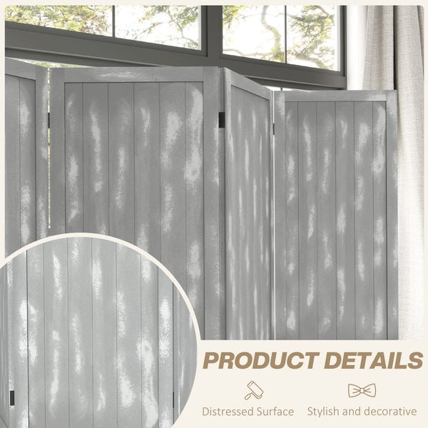 Paravent séparateur de pièce pliable, gris
