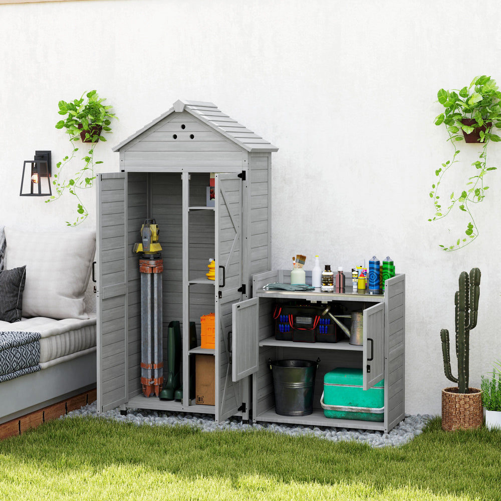 Abri de jardin 2 en 1 en bois avec étagères