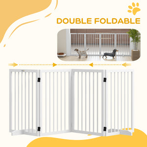 Barrière pour animaux de compagnie autoportante, blanche