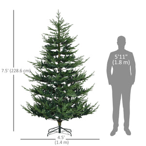 Sapin de Noël artificiel de 7,5 pieds avec base en métal