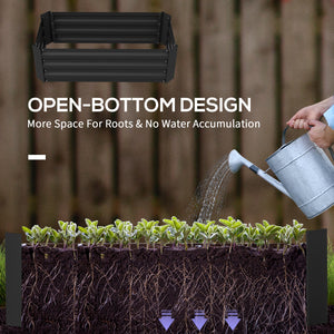 Ensemble de 2 jardinières surélevées en acier, noires