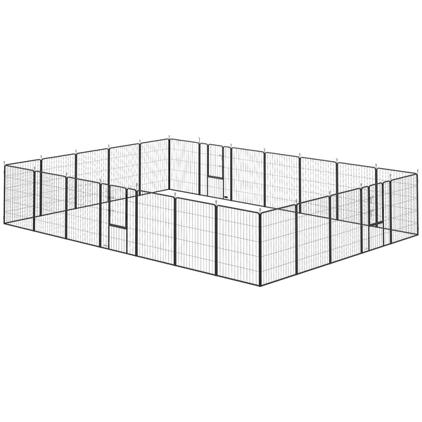 24 Panels 39" Height Heavy Duty Dog Playpen for Small Medium Large Dogs, Grey