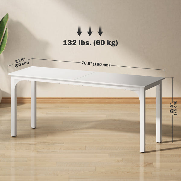 Desk with metal legs, white