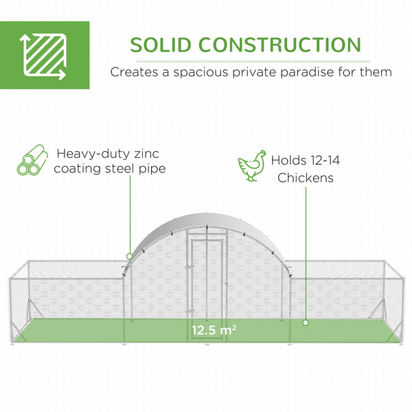Metal Chicken Coop with Waterproof and UV-Resistant Cover