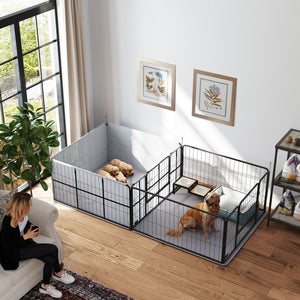 Caisse de mise bas à 7 panneaux avec tapis absorbants lavables
