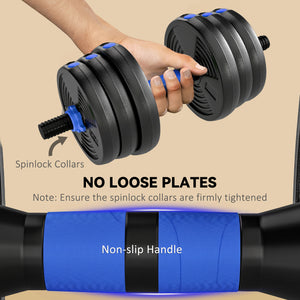 Soozier Adjustable Dumbbell Set, 3-in-1 Weights Dumbbell Set for Home Gym, 55lb Free Weights with Connector and Non-Slip Grip