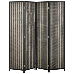 Cloison de séparation à 4 panneaux portable et pliable, marron