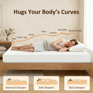Full Mattress 8 Inch Memory Foam Mattress in a Box, Pressure Relief & Lumbar Support, CertiPUR-US Certified, Medium Firm