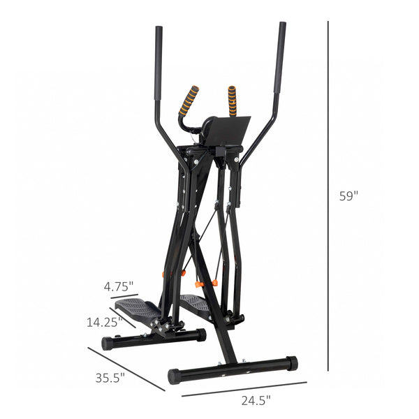 Vélo elliptique avec quatre niveaux de résistance, écran LCD et capteur de fréquence cardiaque