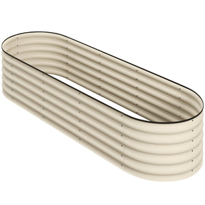 Jardinière surélevée en acier galvanisé avec bordure de sécurité, blanc crème