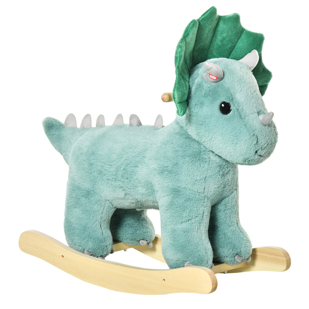 Triceratops Rocking Horse with Realistic Sounds for Ages 36-72 Months, Dark Green