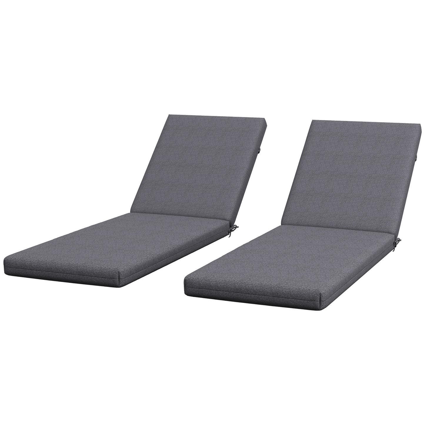 Lot de 2 coussins de dossier et d'assise de rechange pour chaise de patio avec attaches, gris
