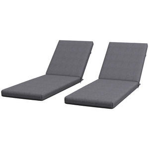 Lot de 2 coussins de dossier et d'assise de rechange pour chaise de patio avec attaches, gris
