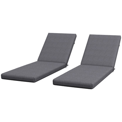 Lot de 2 coussins de dossier et d'assise de rechange pour chaise de patio avec attaches, gris