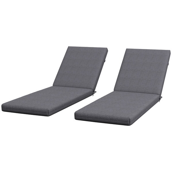 Lot de 2 coussins de dossier et d'assise de rechange pour chaise de patio avec attaches, gris