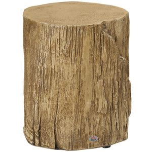 Table d'appoint finition béton, style souche d'arbre, marron naturel