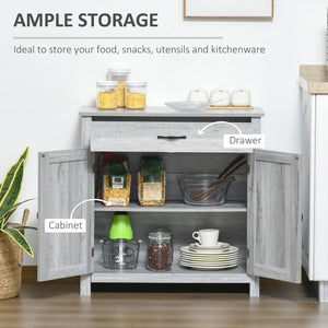 Buffet de style ferme avec portes coulissantes de style grange, finition gris veiné