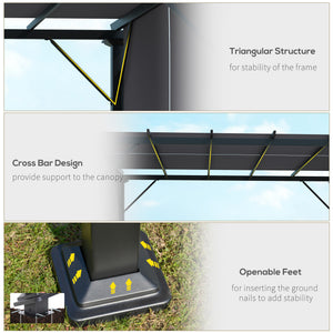 Retractable pergola 10 x 10, grey