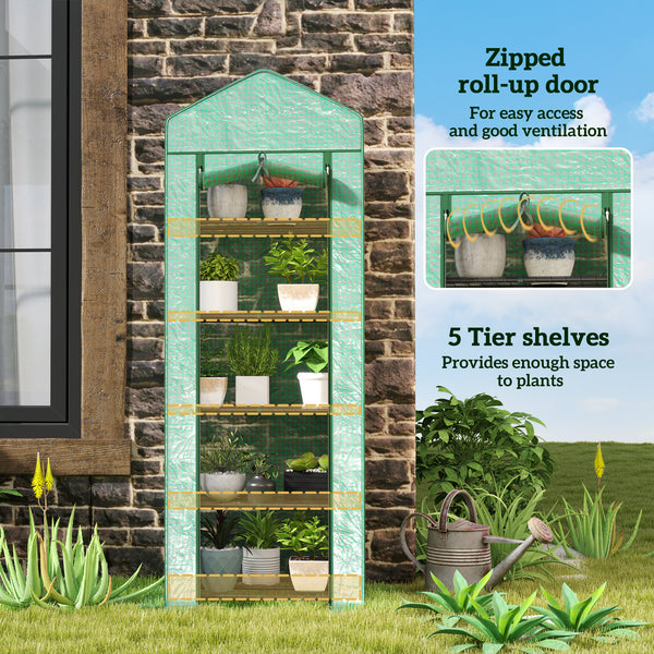5-tier mini greenhouse with fixing clips