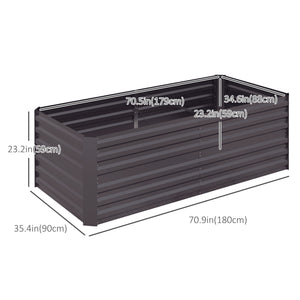 Jardinière surélevée galvanisée avec tiges renforcées, gris foncé