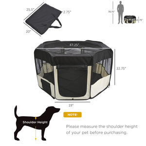 Foldable soft playpen with carry bag