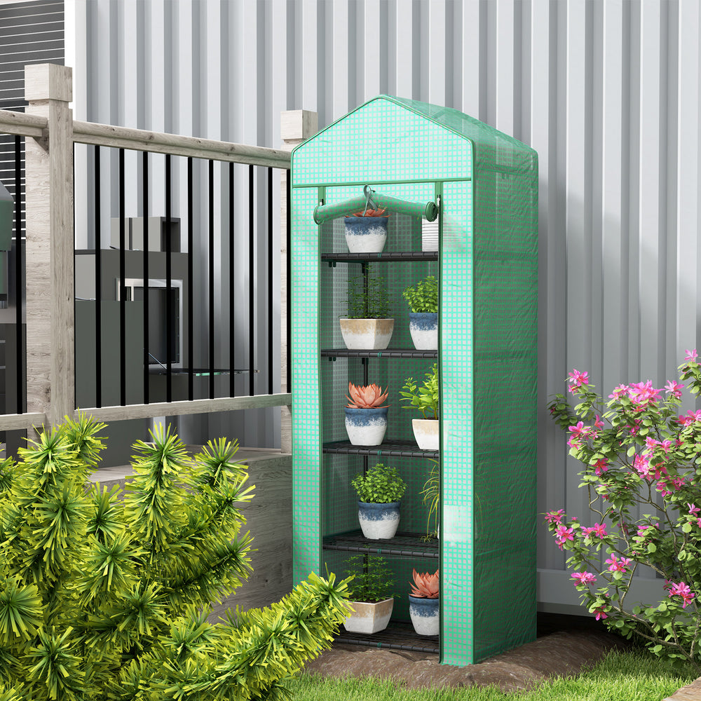 5-tier mini greenhouse with fixing clips