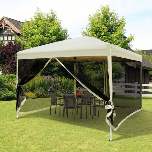 10' x 10' Pop-up Tent with Breathable Mesh Sidewalls and Carry Bag