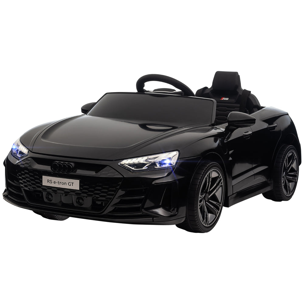 Voiture électrique 12 V pour enfants avec suspension, klaxon et vitesse maximale de 5 km/h, couleur noire

