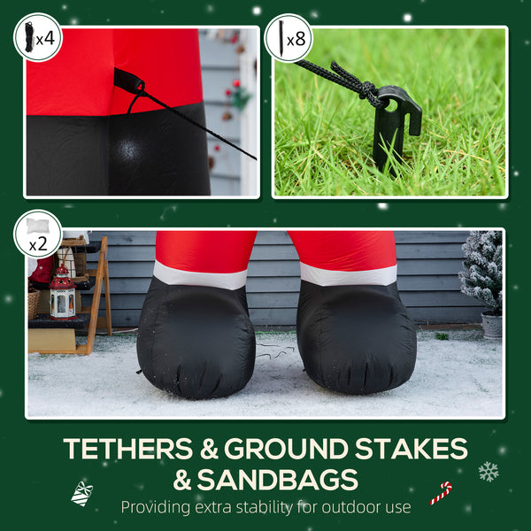 Gonflable de Père Noël avec canne en bonbon, 2,4 m de haut