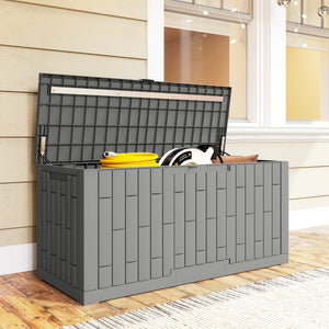 Coffre de rangement extérieur en résine de 454 litres (120 gallons), coffre de rangement verrouillable, résistant aux éclaboussures et aux UV.