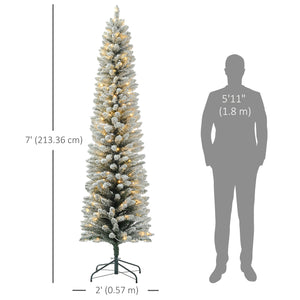 Sapin de Noël artificiel vert de 7 pieds pré-éclairé avec lumière LED blanc chaud