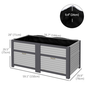 Jardinière surélevée en bois avec rangement