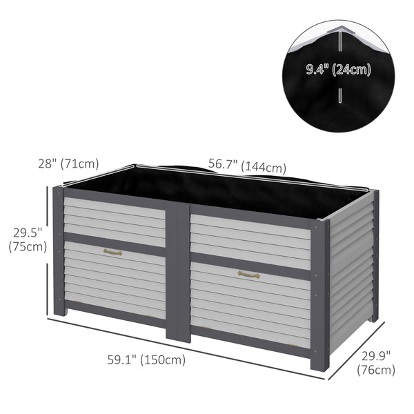 Jardinière surélevée en bois avec rangement