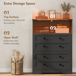 Shoe cabinet with 2 drop-down drawers, black