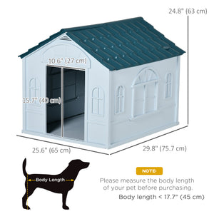 Outdoor plastic dog house with vents