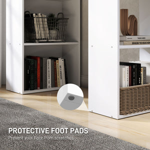 Modern computer desk with storage shelves, white