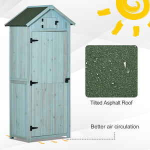 Abri de jardin extérieur pour outils et accessoires, avec 3 étagères, bleu