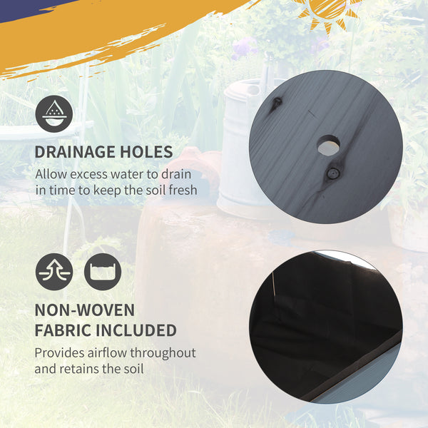 Potager surélevé avec 8 compartiments et étagère de rangement, gris