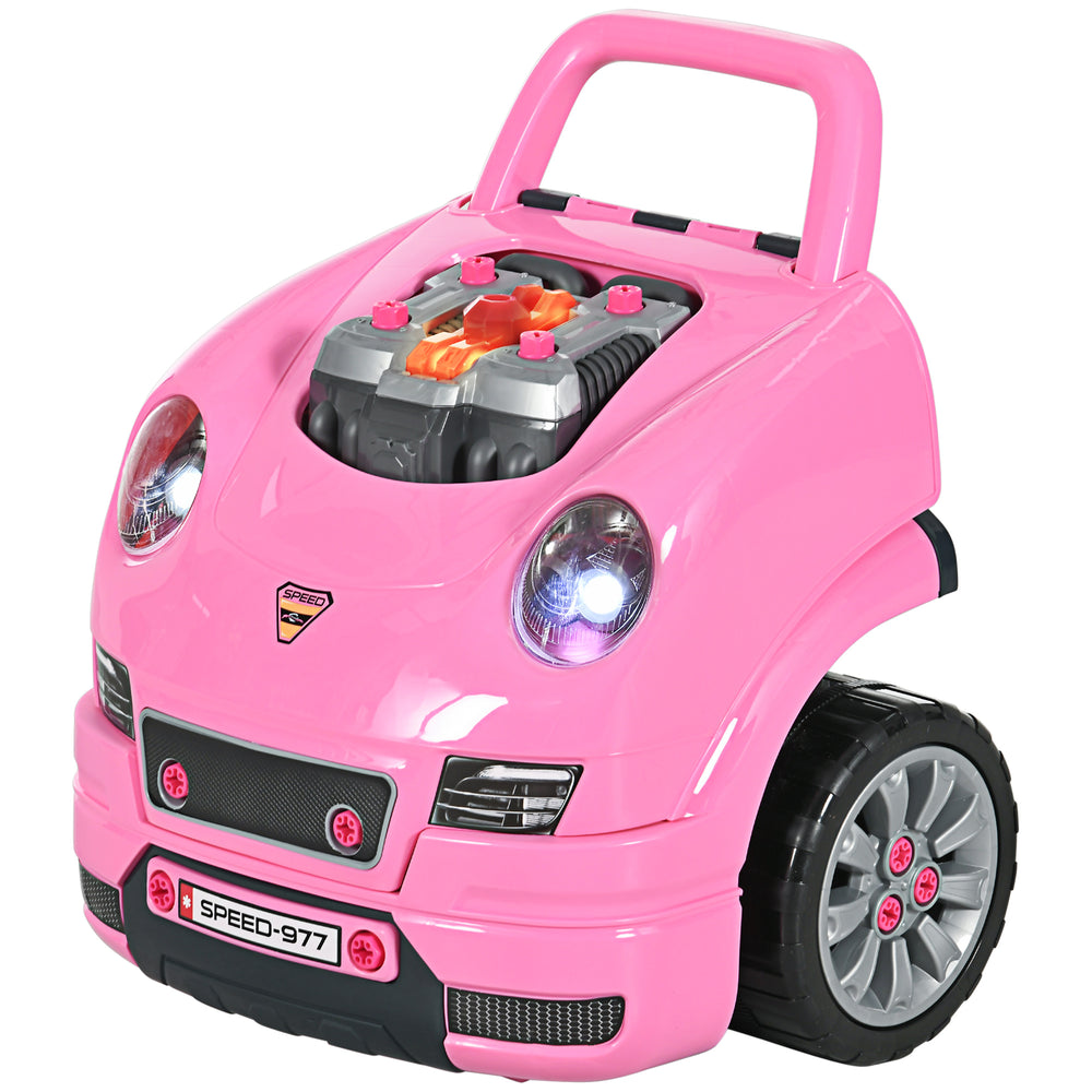 Ensemble de jeu de service automobile, rose