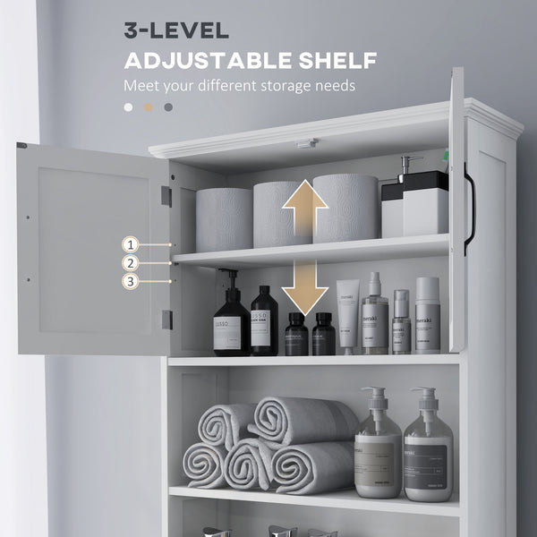 Meuble de rangement moderne avec étagères ouvertes et armoire à double porte, blanc