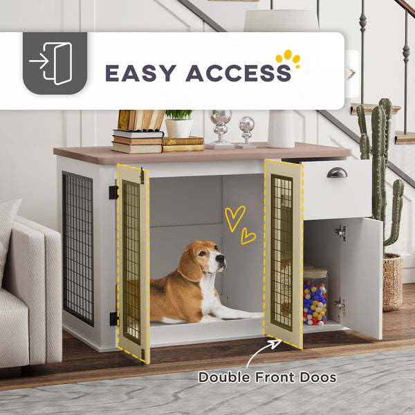 Meuble cage de 44 pouces avec double porte et tiroir de rangement