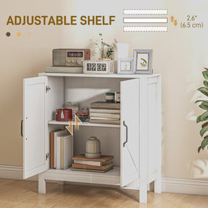 Buffet de cuisine avec porte coulissante de style grange et étagères réglables, aspect bois blanc.