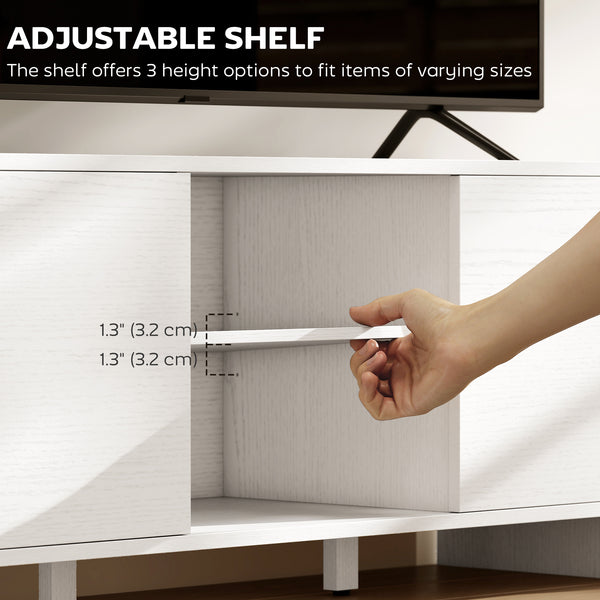 TV stand for TVs up to 55 inches with 2 cupboards and 2 shelves, white