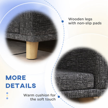 Canapé pour grands chiens avec housse lavable et coussinets antidérapants, gris foncé
