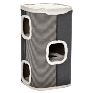 Maison pour chat à 4 étages avec surface à griffe et coussin amovible