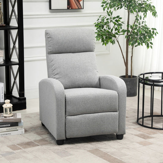 Fauteuil inclinable manuel en tissu pour home cinéma maison, gris clair