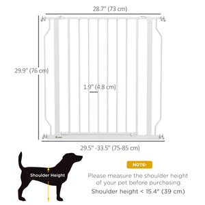 Barrière pour animaux avec porte et double système de verrouillage, blanche