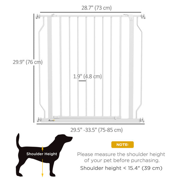 Barrière pour animaux avec porte et double système de verrouillage, blanche