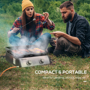 2-burner gas barbecue, silver