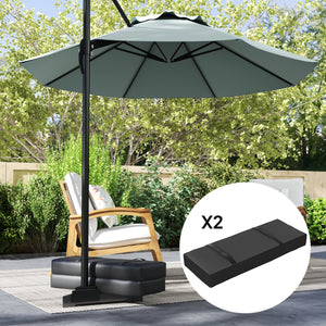 Lot de 2 sacs de lestage pour pied de parasol, noir